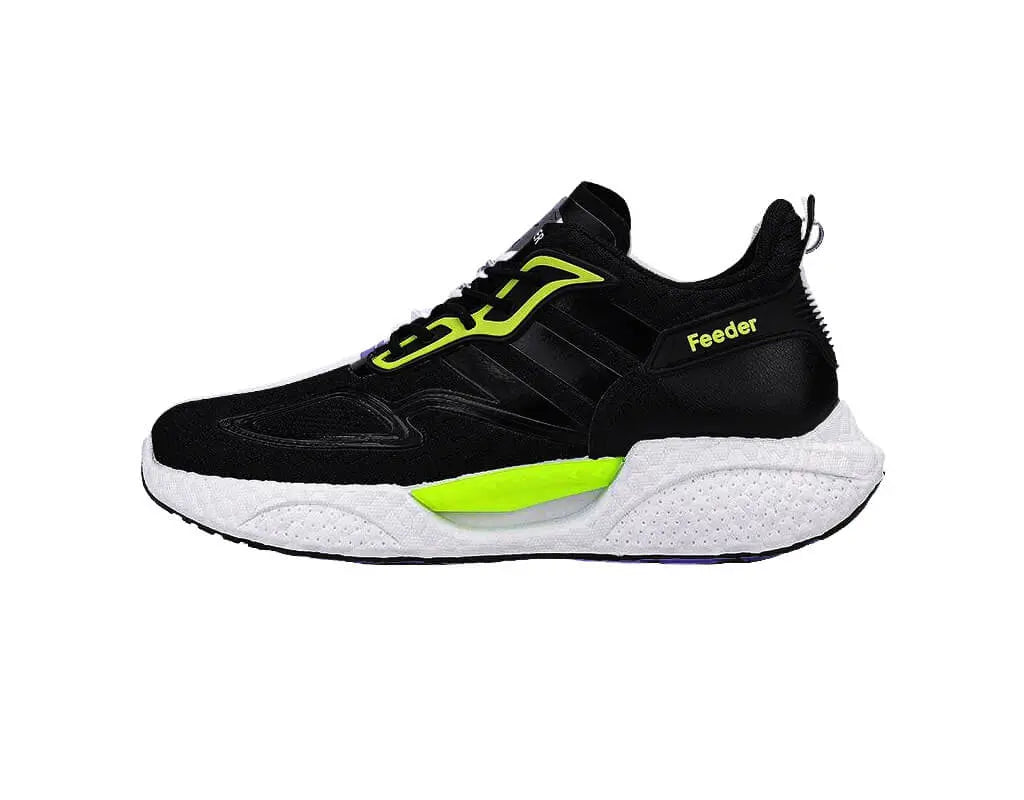 all seasons running shoes with soft cushioning heel support, breathable design, elastic laces black