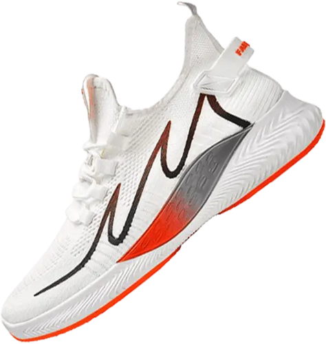 White running shoes with soft and stable cushioning and heel support