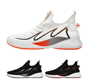 Breathable and elastic design, fit any feet, black, black and red, black, white running shoes