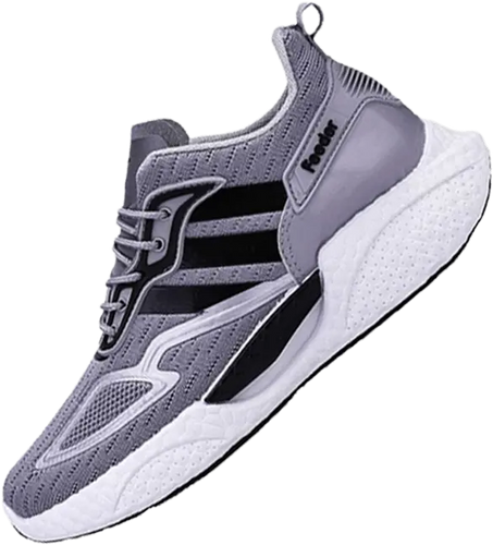  all seasons running shoes with soft cushioning heel support, breathable design, elastic laces grey