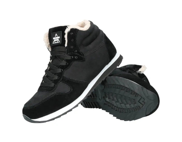 Water repellent, warm inner lining winter, autumn boots soft inside, anti-slip rubber soles black