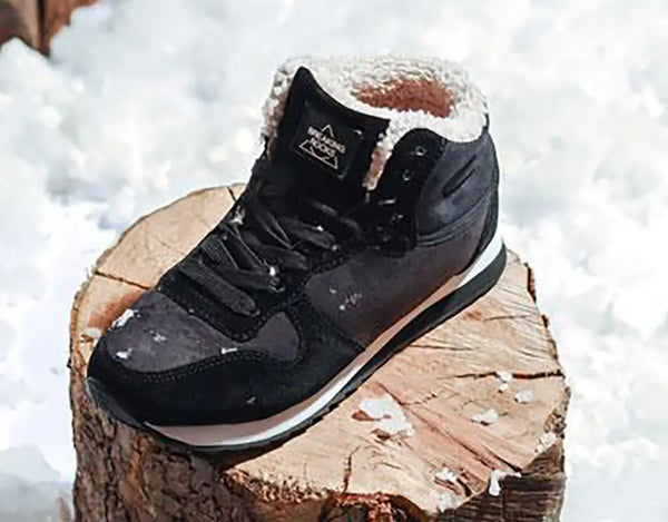 Water repellent, warm inner lining winter, autumn boots soft inside, anti-slip rubber soles black