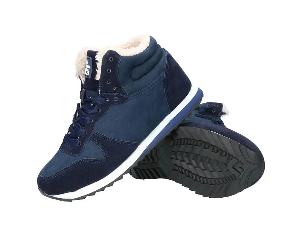 Water repellent, warm inner lining winter, autumn boots soft inside, anti-slip rubber soles blue