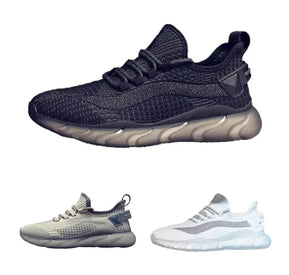 Running Sneakers Black, Beige, White with air cushioning soles and airflow insole white black biege