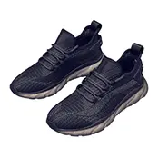 Running Sneakers Black with air cushioning soles and airflow insole