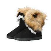 Warm Water Repellent Winter Boots with warm lining and anti-slip soles Black