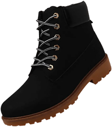 Warm Inner Lining winter, fall and autumn boots with water repellent coating and reinforced heel Black