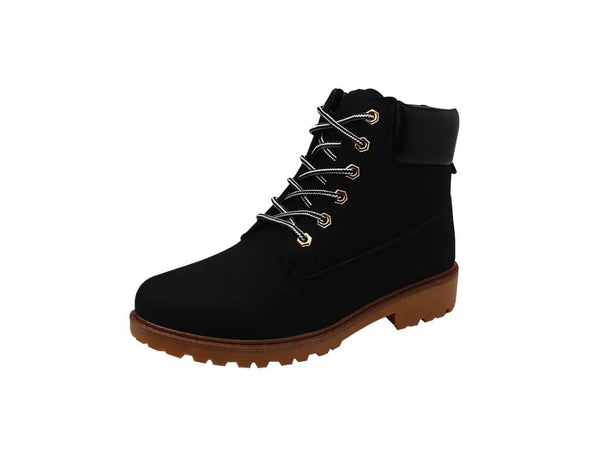 Warm Inner Lining winter, fall and autumn boots with water repellent coating and reinforced heel black