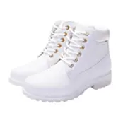 White winter boots with warm inner lining and water repellent technology