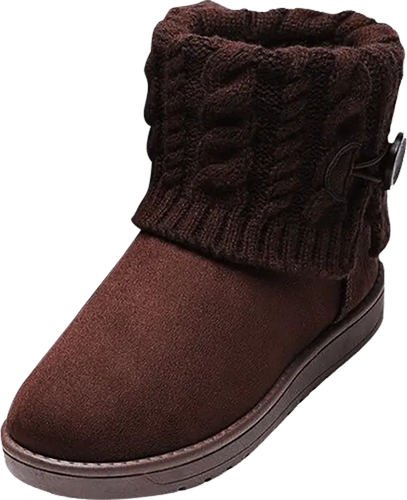 Nubuck warm winter and autumn boots with extra heel support Brown