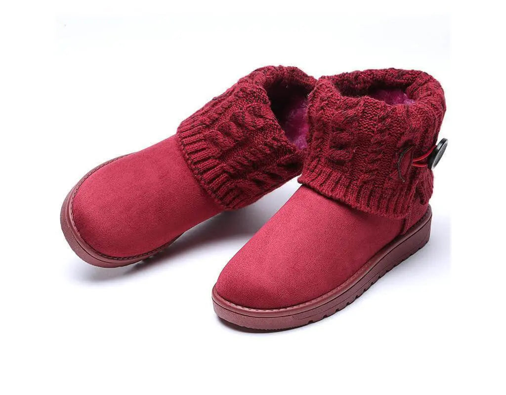 Warm Winter, Autumn and Fall shoes with warm inner lining, reinforced heel area and anti-slip rubber soles Red