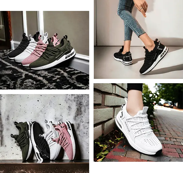 Black, white, army and pink any season sneakers soft cushioning and proper airflow