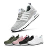 Fashionable, stylish, sport shoes, running shoes, everyday sneakers, breathable design, aircushioning, heel support, elastic closure, easy slip in. White, black, pink, army, grey trainers