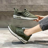 Fashionable, stylish, sport shoes, running shoes, everyday sneakers, breathable design, aircushioning, heel support, elastic closure, easy slip in. green trainers