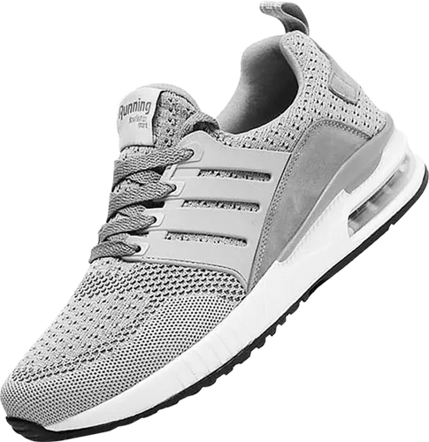 Grey Sneakair I Running shoes white with easy slip in design and elastic shoe laces for easy fit.