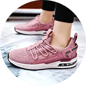 Pink Sneakair III Running shoes white with easy slip in design and elastic shoe laces for easy fit.