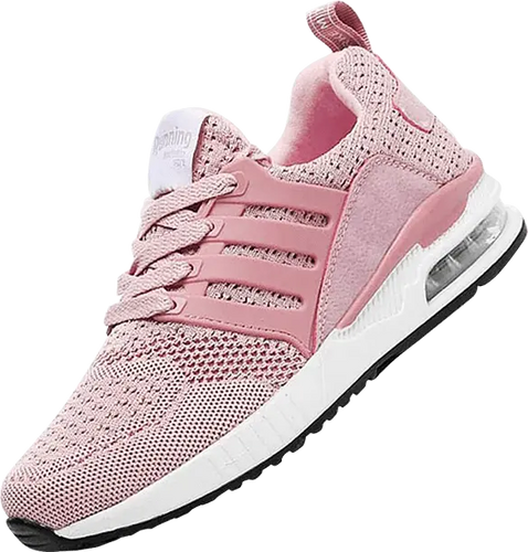 Pink Sneakair I Running shoes white with easy slip in design and elastic shoe laces for easy fit.