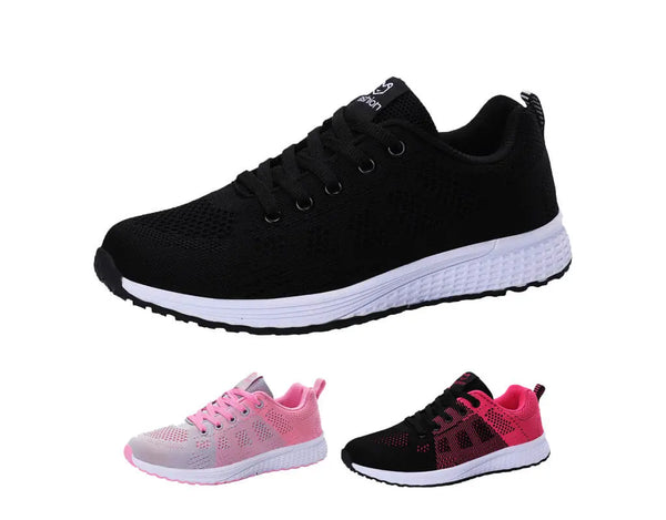 Unisex breathable autumn, fall and summer sneakers trendy design, black and pink, pink, black